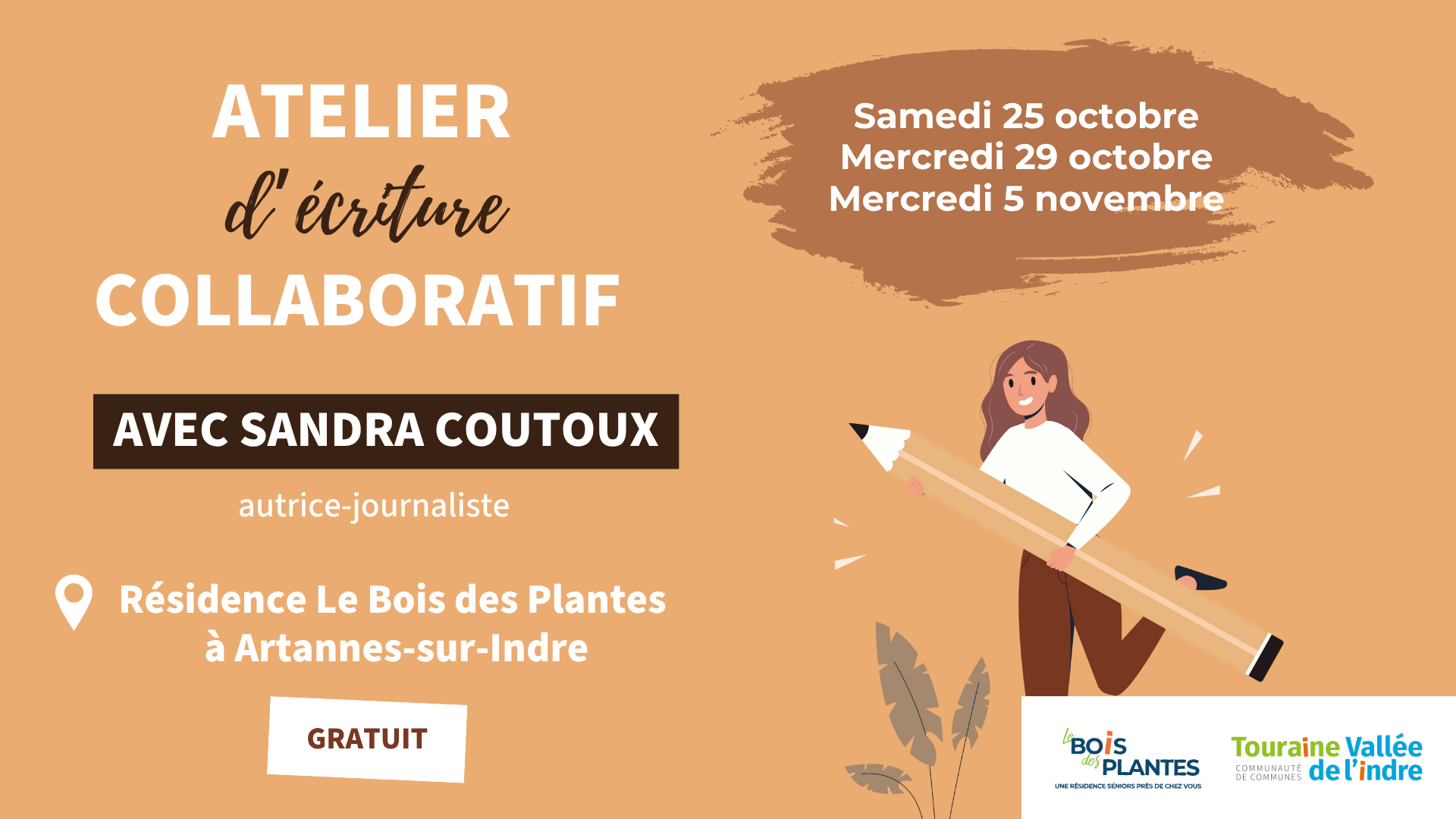 Atelier écriture résidence bois des plantes - Artannes